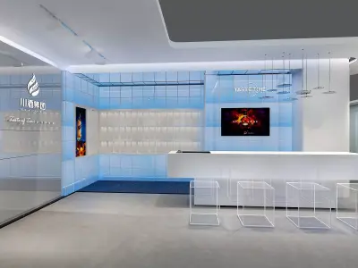 Boutique exhibition Low-poly 3D model