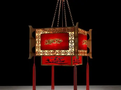 Chinese red lantern  3D model 49