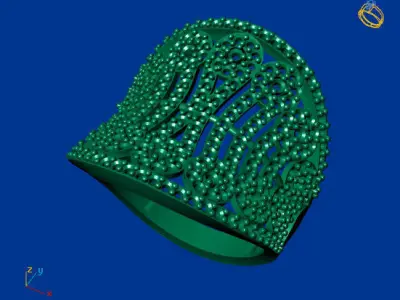 Women Stone Rings Diamond 3D print model 14