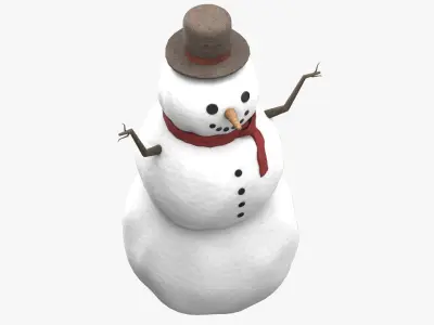 Snowman Low-poly 3D model order