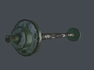 Old barbell Low-poly 3D model