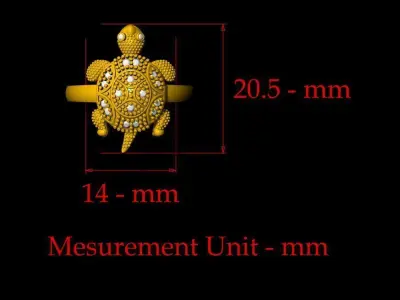 Simple Tortoise Ring - 006  3D print model