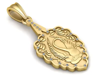 Golden Swan Pendan 3D print model
