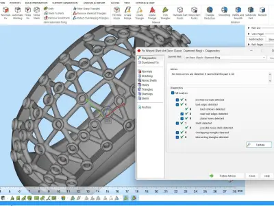 Art Deco Classic  Diamond Ring 3D print model