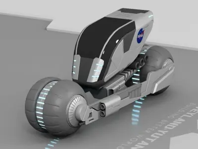 sci-fi moon explorer truck 3D model