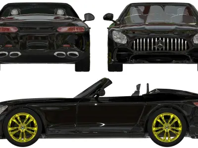 AMG Roadster GTR C Black 3D model