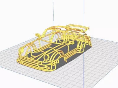 Porsche 911 Wireframe VER 1 - Porsche 911 Turbo 930 3D print model