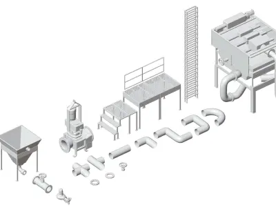 Water purifier Low-poly 3D model