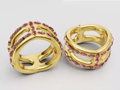 gold openwork ring 3D printable model   3D print model