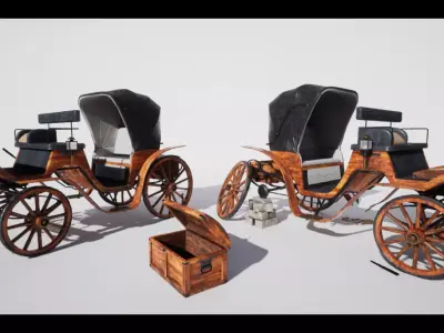 The Carriage 01 Low-poly 3D model