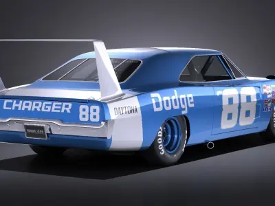 Dodge Charger Daytona 1969 NASCAR 3D model