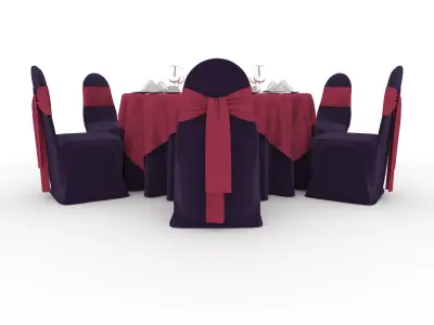 Banquet Table and Chair 65 3D model