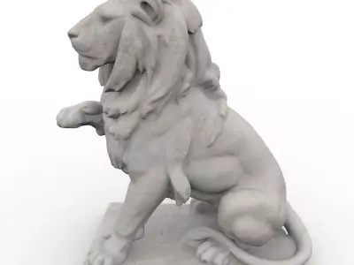 Classic lion with high resolution PBR textures 3D model