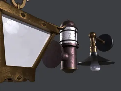 Wall Lamps Free low-poly 3D model