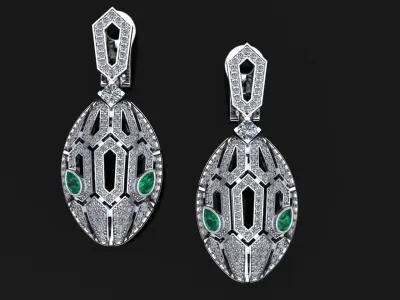 Serpenty Earrings 3D print  3D print model