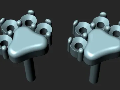 Paw earrings Studs earrings 3D print model