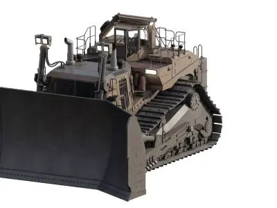 Hydraulic crawler buldozer 3D model