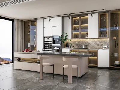 Kitchen Modern interior  0057 3D model