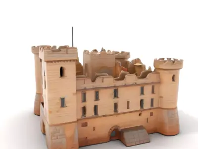 Medieval Stone Castle model pack Low-poly 3D model