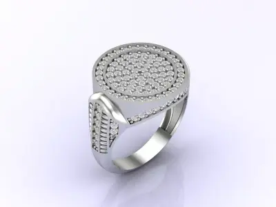 Print Ready STL 3DM  Gents Rings Diamond Men Ring  3D print model 215