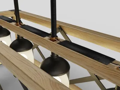 LNC Laius 4-Light Antique Black Farmhouse Chandelier 3D model