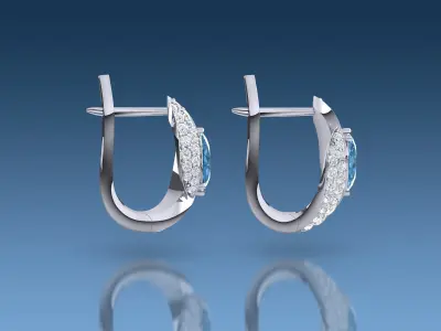 Ocean Eye Earrings P-02-369 3D print model