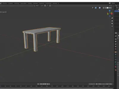 Wooden Table Free 3D model