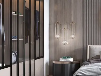 Modern luxury bedroom41 3D model
