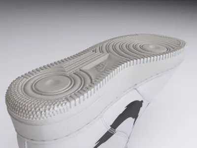 Nike Airforce One Orange White 8K Textures High Poly 3D model