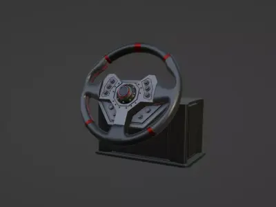 Racing Wheel Low-poly 3D model