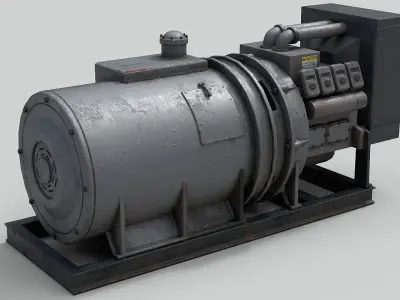 Industrial Generator Low-poly 3D model