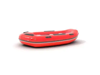 Red Inflatable Boat model pack Low-poly 3D model