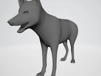 Gray Wolf Base Mesh  Low-poly 3D model
