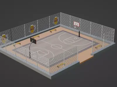 Basketball Stadium - Los Angeles Lakers Low-poly 3D model