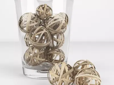 Wicker Balls Decor 3D model