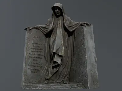 Dark statue Low-poly 3D model