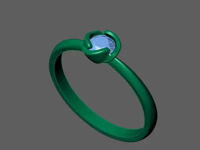 Womens Rings With Stone Ring Ready STL 3DM Models Rings women 3D print model 20