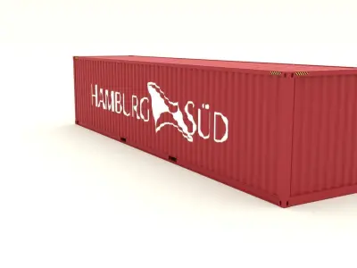 Shipping container Hamburg Sud Low-poly 3D model