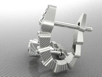 Earrings 3D print model 7