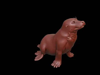 Seal Animal Sculpture 3D print model