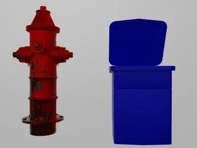 Urban Street and Road Props Pack  Low Poly 3D Model Collection 3D model