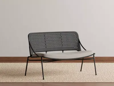 Slate Outdoor Loveseat 3D model