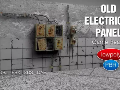 Old Electrical Panel Low-poly 3D model