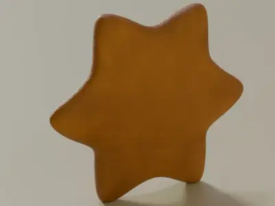 Gingerbread Star Cookie 3D Model - Christmas Holiday Dessert 3D model