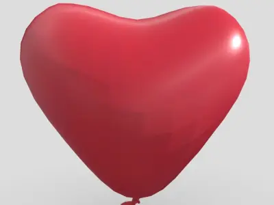 Balloon Heart Low-poly 3D model