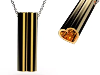 HEART PENDANT LOVE SIGNWith Diamonds - Valentines Day Gift 3D print model