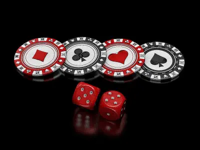 3d illustration Pocker Chips 3D model