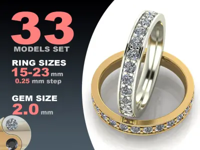 Eternity diamond ring 3D Model Pack
