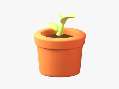 Plant Pot 3D Illustration 3D model