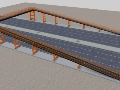 Steel Pedestrian Bridge Type-31 3D model